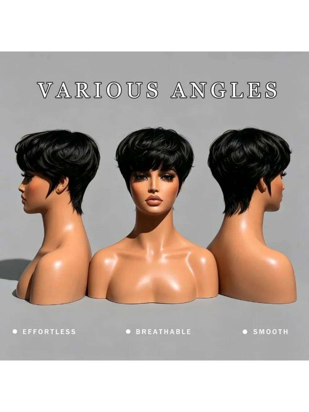 Short Pixie Cut Human Hair Wig for Black Women - Glueless Bowl Cut Mushroom